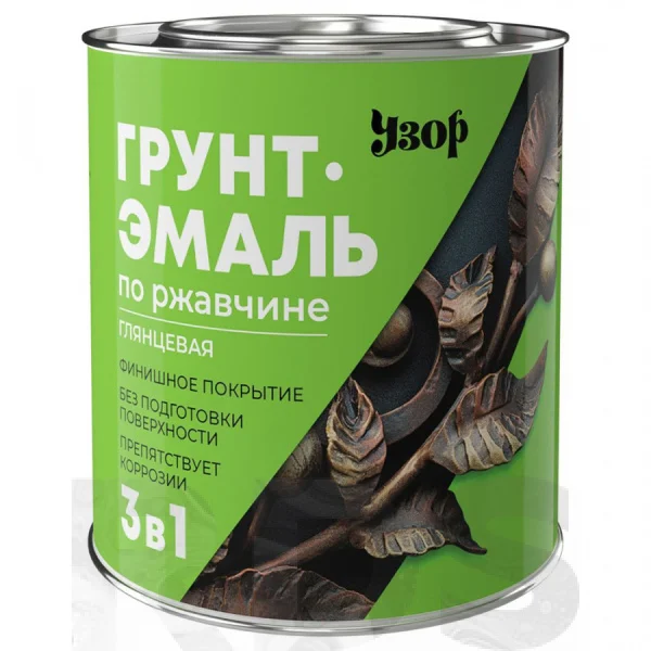Грунт-эмаль 3в1 по ржавчине Узор серый 5кг