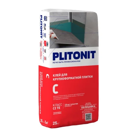 Клей для крупноформатной плитки и керамогранита Plitonit  С , 25 кг 1 48