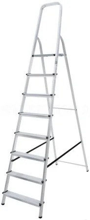 Стремянка 8 ступеней алюминиевая Новая Высота NV 1111 ступень 80мм Красноярск 1111108  1