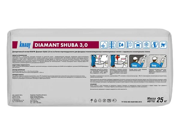Штукатурка декоративная Кнауф Диамант Шуба 3мм 25кг
