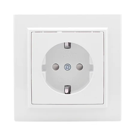 Розетка 1-м СП Минск 16А защ. шторки с заземл. бел. Basic EKF ERR16-028-100 Розетка 1-м СП Минск 16А защ. шторки с заземл. бел. Basic EKF ERR16-028-100