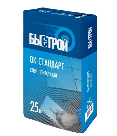 Клей для керамической плитки Быстрой ОК-стандарт 25кг Bergauf  1 56