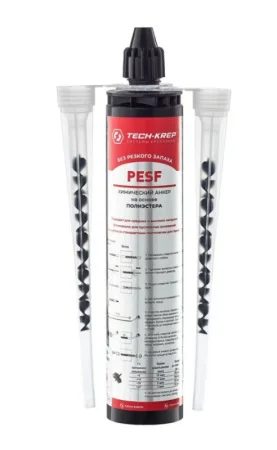 Анкер химический PESF POLYESTER для средних нагрузок 300мл УТ-059982 Tech-KREP *1 Анкер химический PESF POLYESTER для средних нагрузок 300мл УТ-059982 Tech-KREP *1