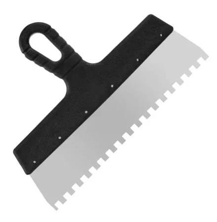 Шпатель фасадный зубчатый 8х8мм 300мм пластиковая рукоятка РемоКолор 12-8-300