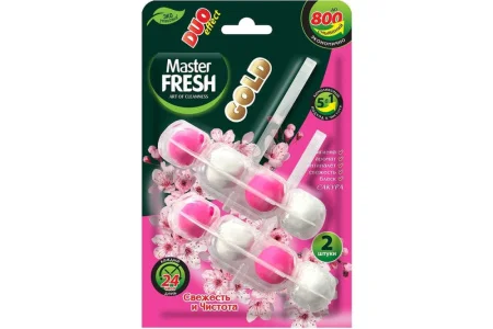 Блок подвесной для унитаза Master FRESH GOLD DUO EFFECT 5в1 Сакура 2шт ARVI000257  1 24