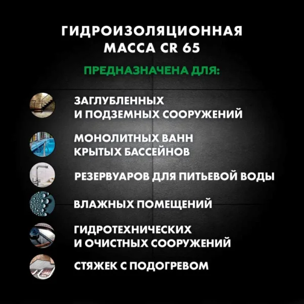 Гидроизоляция цементная Церезит СR 65 20кг Гидроизоляция цементная Церезит СR 65 20кг