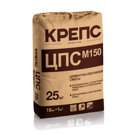 Цементно-песчаная смесь КРЕПС М-150 25кг Зима  1 56