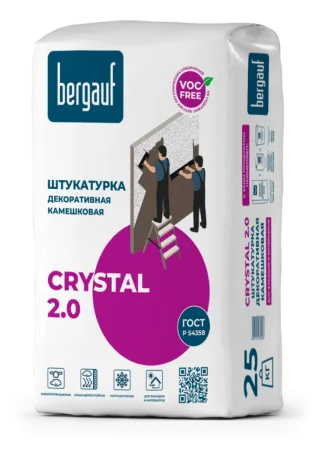 Штукатурка CRYSTAL Winter декоративная камешковая зерно 2 мм 25 кг  1 56  Bergauf
