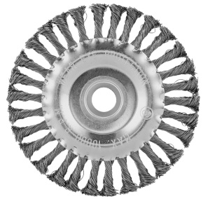 Щетка для УШМ 125 мм, посадка 22,2 мм, плоская, крученая металлическая проволока 0,5 мм// Сибртех