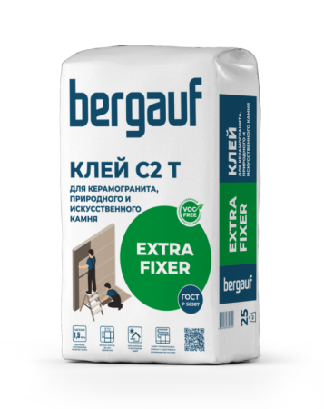 Клей Bergauf EXTRA FIXER для керамогранита природного и искусственного камня 25 кг