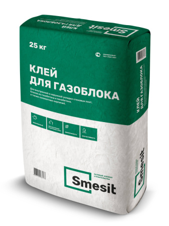 Клей для газоблока Smesit Зима 25 кг