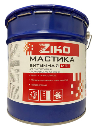 Мастика Битумная Гидроизоляционная МБГ ZIKO 20кг (ХозДвор) *33