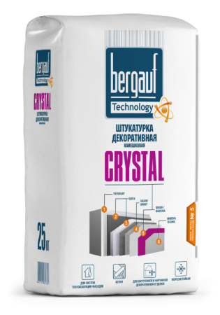 Штукатурка декоративная Bergauf Crystal зерно 2 мм 25 кг